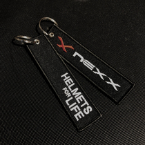 X NEXX Official wearing leather strap Leather Key Button Waist Hanging Metal Key Ring Motorcycle Car Creative Key Chain