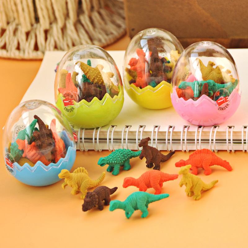 Day Korea Creative Stationery Supplies Cute Little Fear Dragon Eggshell Toy Erasers to learn student prizes 
