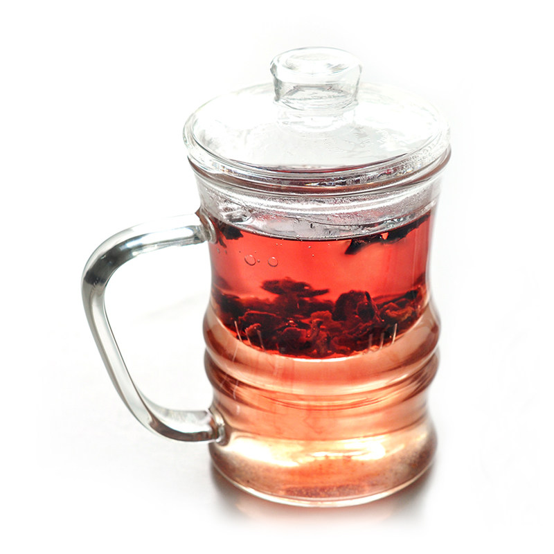 Ttime Tea Top Glass Tea Cup with cover filter inner cholesterol tea leakage resistant high temperature flower teacup Office teacup