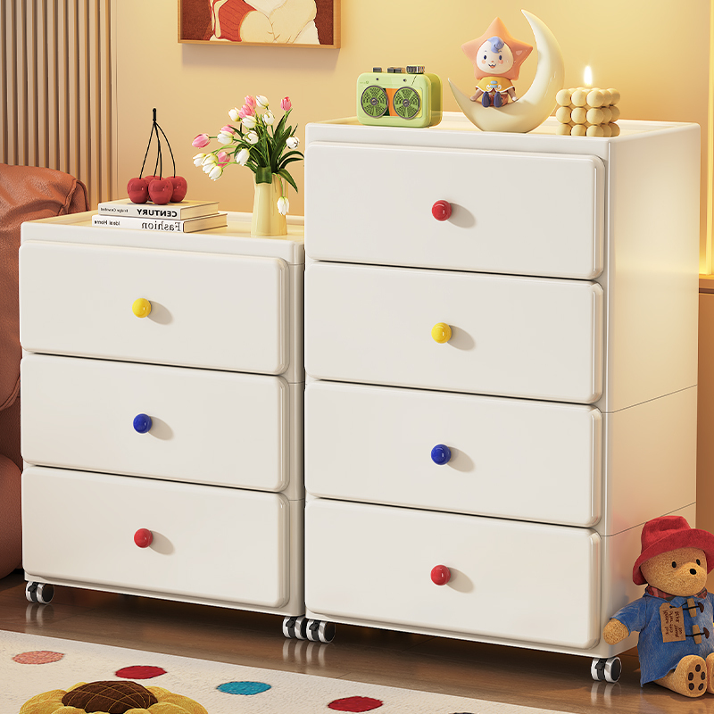 Drawer-Type Storage Cabinet, Thickened Storage Cabinet, Five-Drawer Cabinet, Bedroom Bedside Table, Movable Storage Cabinet, Toy Snack Cabinet