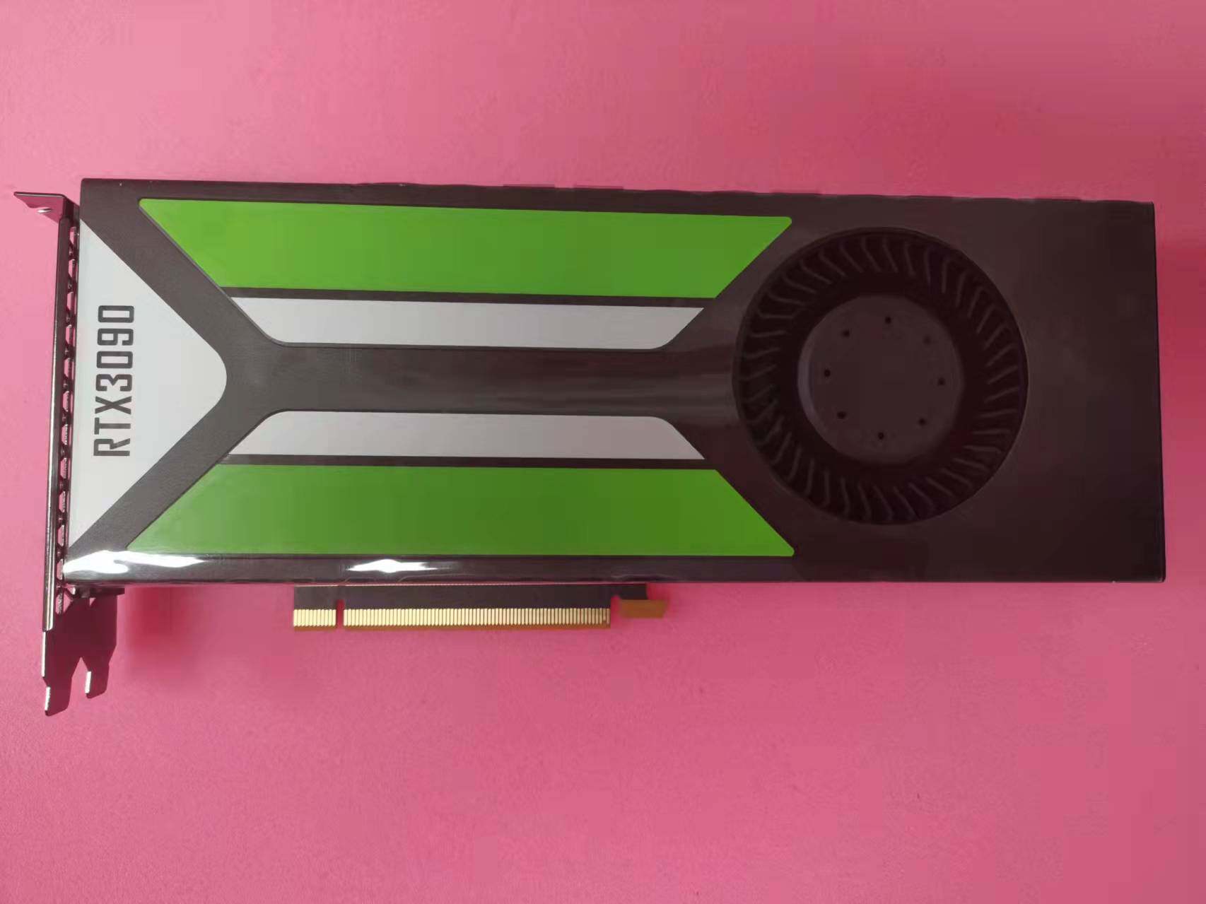 The Invida Custom RTX3090 All new Pack Single Turbine Double Wide graphics card and the Tacrosican RTX3090