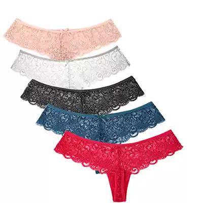 Pack of 5 Ladies Lace Strings Lingerie Thongs Pack Underwear