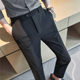 Pinstripe Ice Silk Thin Casual Pants Men's Summer Highly Elastic Slim Small Foot Trousers Style Men's Versatile Tailor-Trousers Trendy