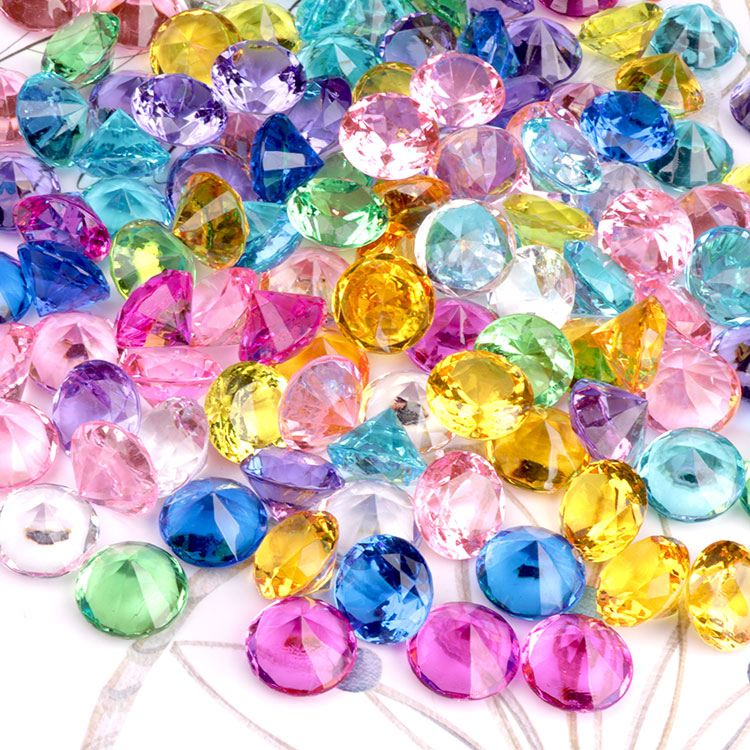 Acrylic Crystal Glass Plastic Gem Kindergarten Reward Diamond Colorful Princess Playground Counter Decoration