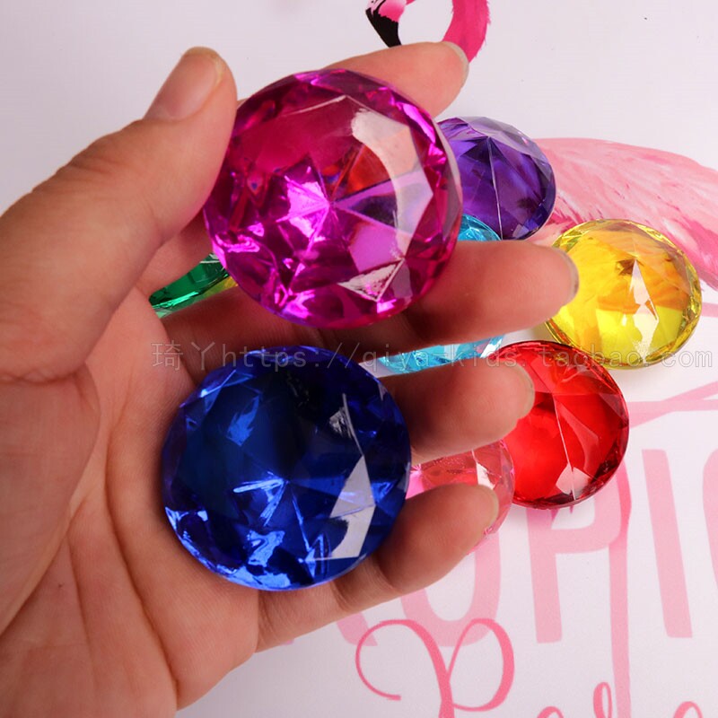 Transparent Plastic Big Diamond Children Jewel Mobile Phone Glasses Jewellery Cosmetics Counter Adornment Items Hem
