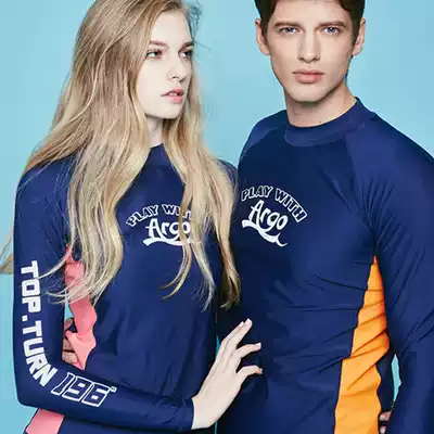 Korean couple wetsuit suit jellyfish suit snorkeling swimsuit women zipper sunscreen long-sleeved trousers two-piece full cover