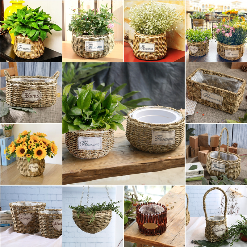 Creative idyllic Golden Graff Pot Covered Pot Basket Flower Orchid Butterfly Pot Outside Decorative Case Large