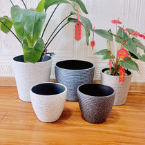 Nordic creative plastic resin pot thickened imitation ceramic living room flower green plant desktop planting large imitation stone flower pot