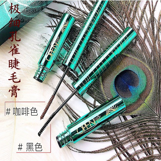 Douyin same peacock mascara waterproof slender long curly non-smudged long-lasting fine brush head female beginner students