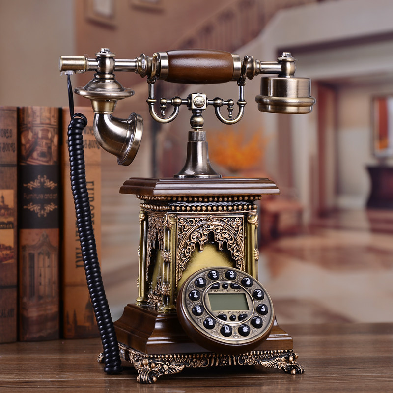 High-end wireless antique telephone Europa-style retro-card telephone solid wood telephone creative telephone