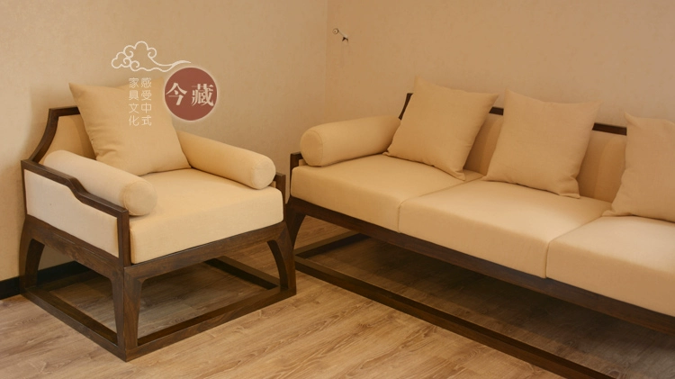 Sofa hiện đại Trung Quốc mới, bàn cà phê đơn giản, kết hợp bốn mảnh, phòng khách, nội thất gỗ chắc chắn, bộ tùy chỉnh