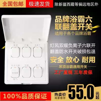 Opu AIA suspended ceiling Bath switch 737m six-way 86 switch lighting lamp warm negative ion heater panel