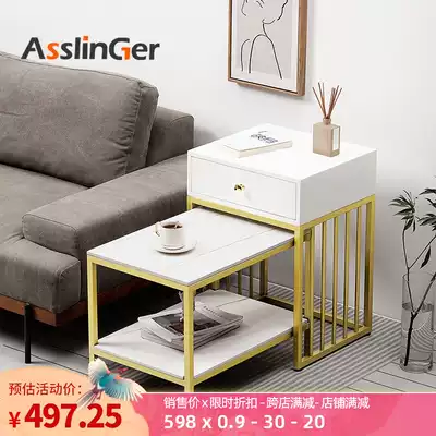 沙发边柜边桌大理石角几柜轻奢边几北欧小茶几方桌客厅侧边储物柜