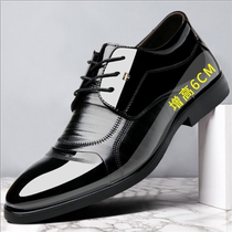 Mens shoes British business dress flat head mens leather shoes brightly increased daily leisure increase in spring and summer 46