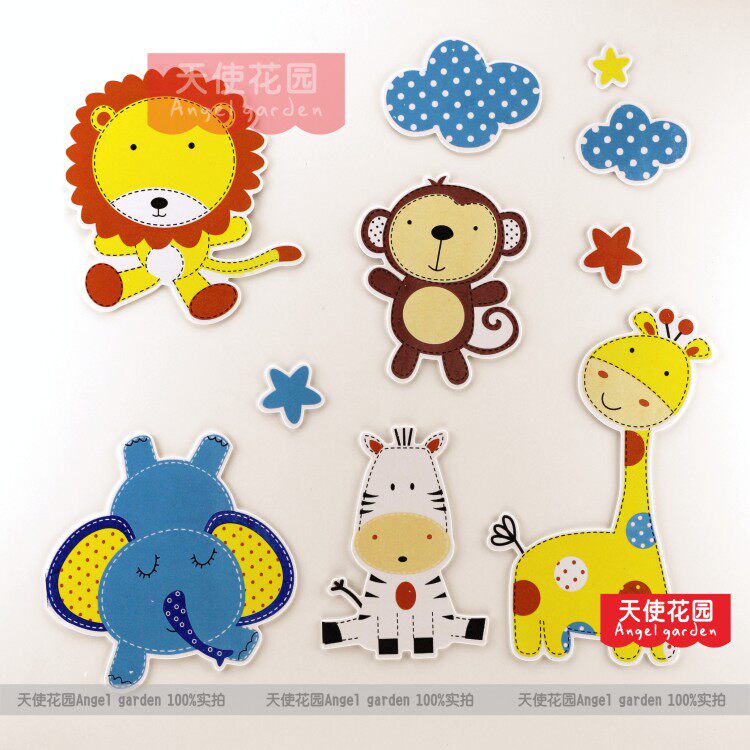 Children's room painting kindergarten wall decoration material stereo foam cartoon forest animal insect wall paste