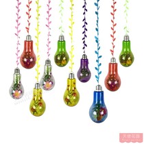 Transparent plastic bulb vase hanging bottle hanging ornaments kindergarten creative Air pendant diy home furnishings