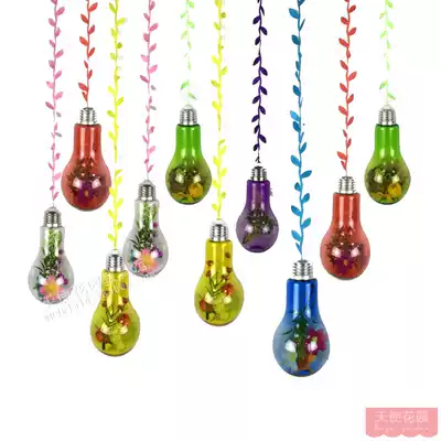 Transparent plastic bulb vase hanging bottle hanging ornaments kindergarten creative Air pendant diy home furnishings