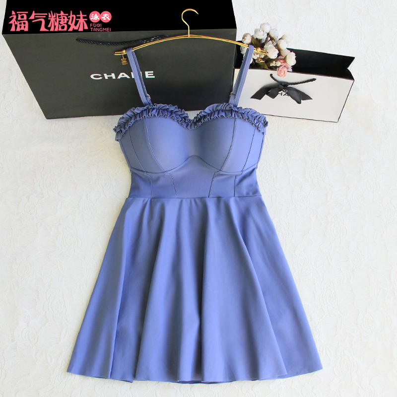 Even Body Swimsuit Women's 2021 New Summer Dress Style Conservative Flat Corner Covered belly Slim Breast to Gather Spa Swimsuit