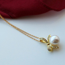 Playful Bowknot Pearl Necklace Age CC Decoration Sweet Adjustable choker
