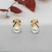 925 Silver Simple X Short Advanced Sense Pearl Ear Clips No Ear Pole Sweet Painless Sever Panic Ear