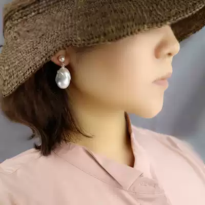 Luxury big water drop Baroque pearl ear clip CC decoration original design without ear hole painless ear ornaments