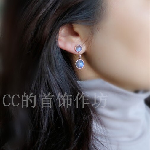 Head-free ear clamps new blue moon photostone mysterious elegant temperament mosquito disk original painless fine ear needle