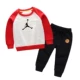 Quần áo trẻ em bằng cotton tinh khiết mùa xuân và mùa thu mới của trẻ em aj in jump man Michael Jordan hình thang màu phù hợp với quần áo len phù hợp với - Phù hợp với trẻ em