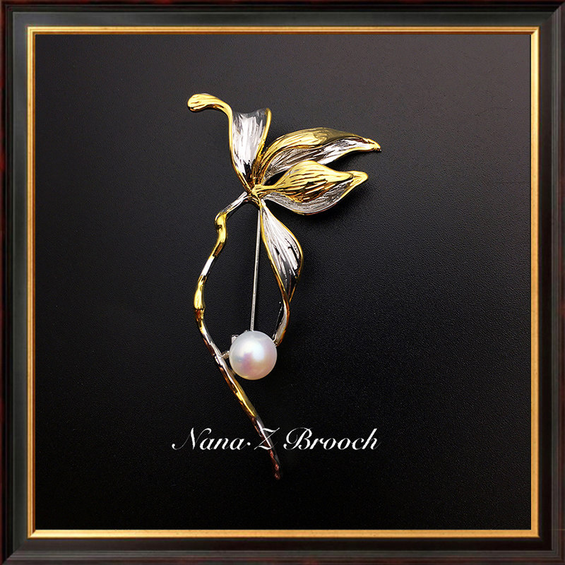 Natural Pearl Brooch Brooch Brooch Women Korea Lavish Atmosphere Upscale Plant Accessories Nanaz Spot
