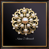 nana flower brooch upscale womens luxurious atmosphere chest flowers Dont pin natural freshwater pearls accessories Japan-ROK spot
