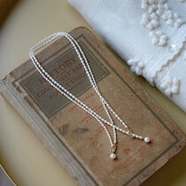 Retro American 14K Bag Gold Brief About Wind Natural Pearl Millet Pearl 14K Bag Gold Necklace Womens Small Crowd Design Sense