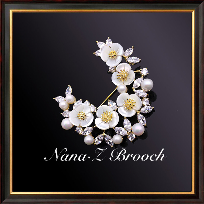 Fashion Flowers Moon Brooch Brooch Brooch Female Korean Edition Superior Sweater Accessories Nanaz Brooch