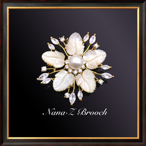 Na Ridodo Five Petals Flowers Natural Pearl Method Vegetal Chest Needle-chested Woman Upscale 100 Lap Suit Buttoned Pin