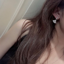 South Korea small and delicate micro-inlaid super-fairy S925 silver needle ear nail minimalist with long and zircon earrings female earrings