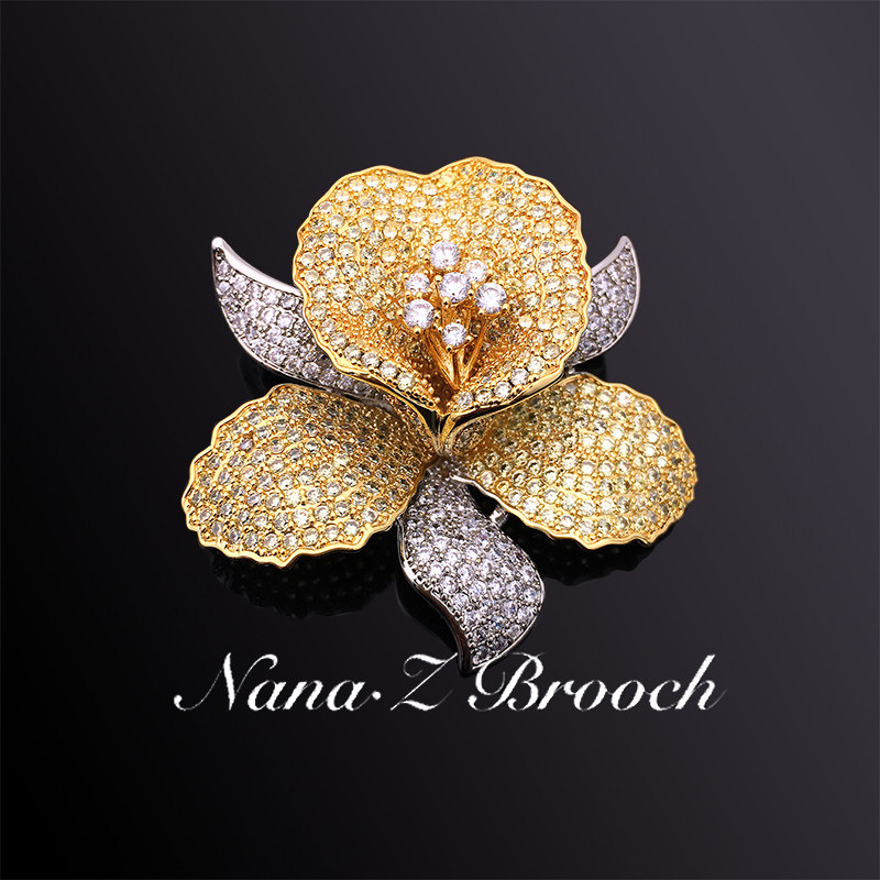 Nali blossoming nanaz flower plant orchid brooch brooch pin female high-end luxury all-match coat accessories