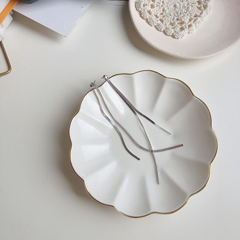 Dual-purpose metal chain brief flow sueared rear-hanging display face thin long version earrings female 100 hitch base