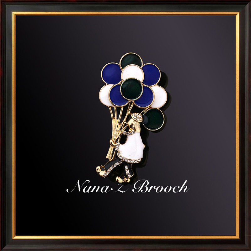 Na Ridoo Fashion Retro Style Cineer Clown Balloon Chest Needle Upscale Women's Chest Flowers and Europe and America Accessories Nostalgica