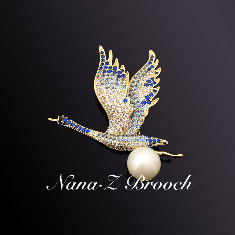 Na Lidado Fairy Crane Creative Motif Animal Brooch Brooch With Female Retro Country Wind Nanaz Brooch