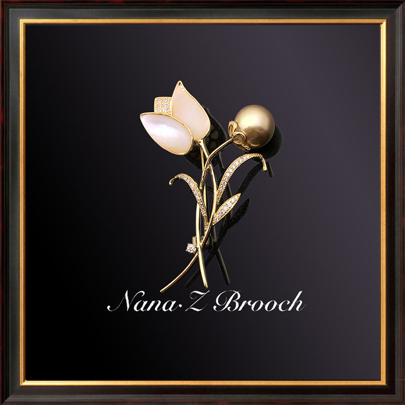 Na Ridoo Tulip Flowers Breast with breasts and chest flowers Don't pin upscale female Han version of the atmosphere Western clothes accessories extravagant