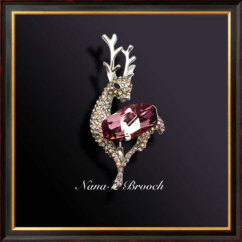 Crystal Small Deer Cashmere Large Coat Brooch Brooch Brooch Brooch Female Cute Day Ensemble Upscale Accessories Brief About 100 Hitch-Taobao