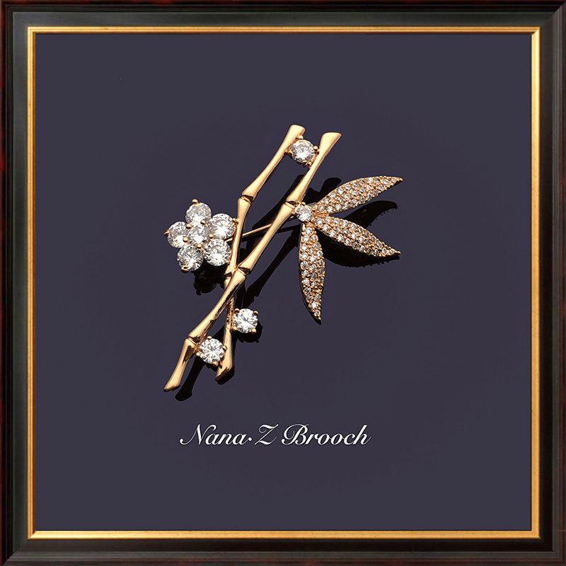 Bangrobe Retro-chest Needle Classical Needle Accessories High-grade Luxury Chinese Bamboo Simple Virtue