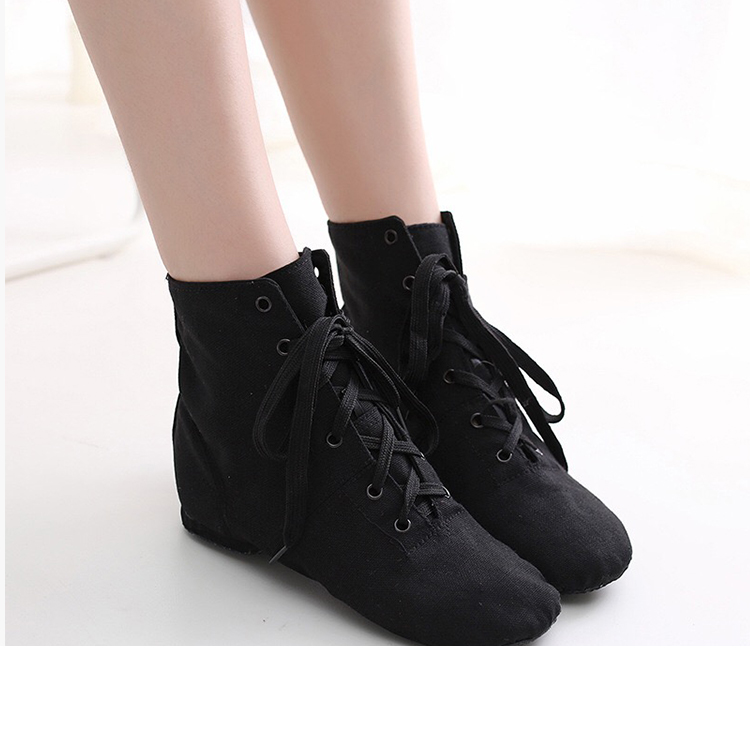 Full canvas soft-soled high-barrel jazz dance shoes cloth-headed boots Modern practice national dance Indoor yoga body performance