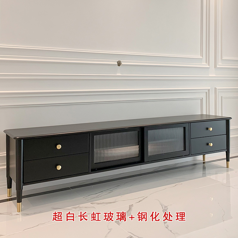 Masons customised modern minimalist Changhong glass TV cabinet French style Nordic light lavish solid wood TV tea table combinations