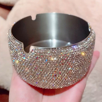 Diamond crystal stainless steel ashtray full diamond living room coffee table ashtray office hotel home tide New