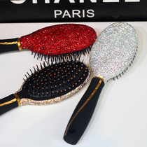 Luxury creative diamond makeup comb Massage meridians wooden comb Wooden portable airbag air cushion comb