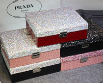 Crystal diamond jewelry box European jewelry box multi-function jewelry watch storage box wedding birthday gift