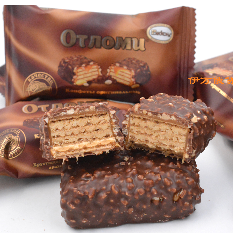 Russia Imports Otto Caramel Chocolate Aconte Biscuits Peanut Sandwich Waff Cake Hunger-Resistant Snacks