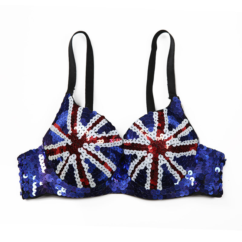 Dancer nightclub bar lead dance costume American British style bra DS performance suit Pole dance costume bra