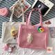 Korean Soft Girl Transparent Versatile Japanese Pain Bag Trendy Vintage Girly Cartoon Large Capacity Student Class Shoulder Bag