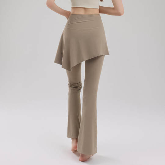 Yoga pants fake two-piece European and American fitness pants micro-flared Pilates pants early autumn sports pants