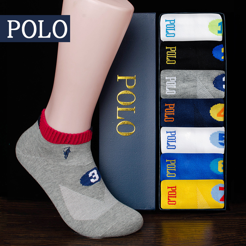 Polo Socks Men's Pure Cotton Men's Socks Men's Pure Cotton Thin Socks High-End Brand Men's Socks Short Socks Summer